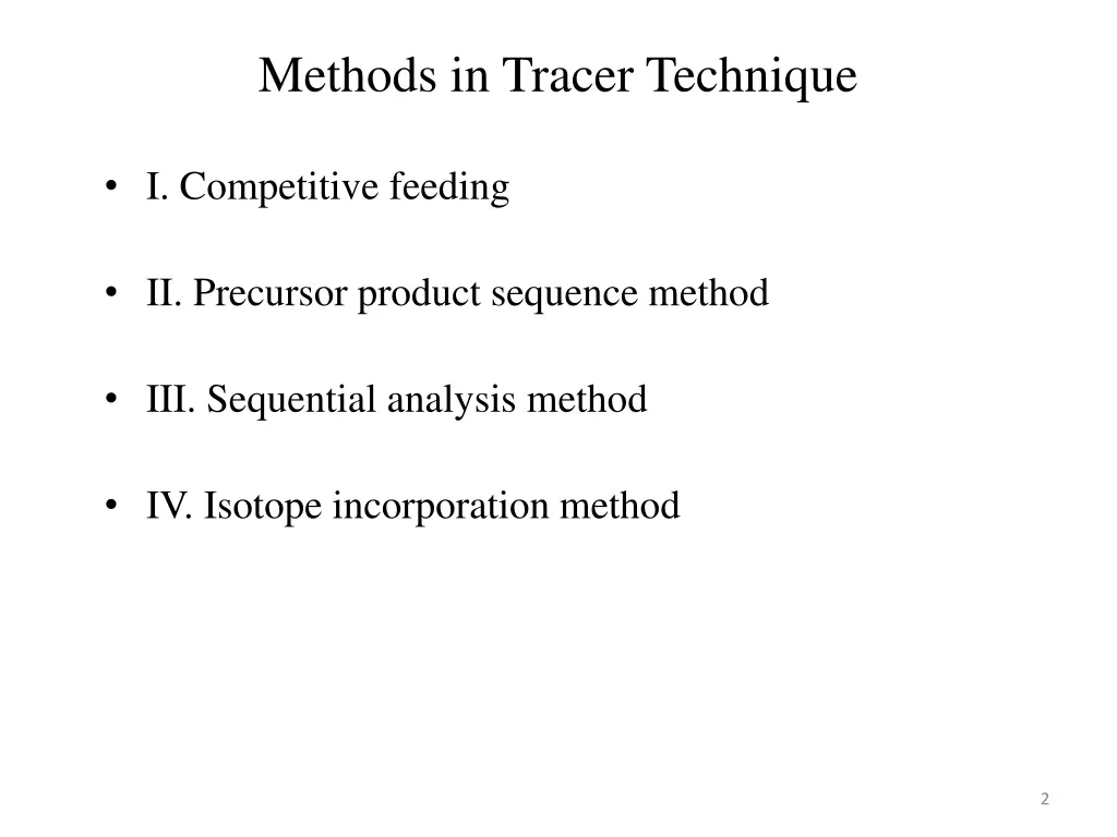 methods in tracer technique