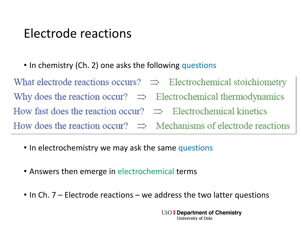 electrode reactions