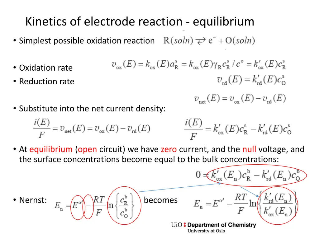 kinetics of electrode reaction equilibrium