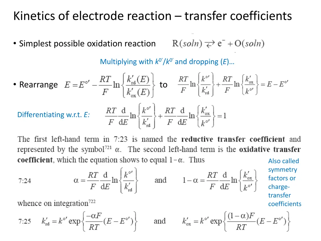 kinetics of electrode reaction transfer