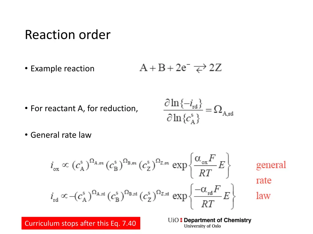 reaction order