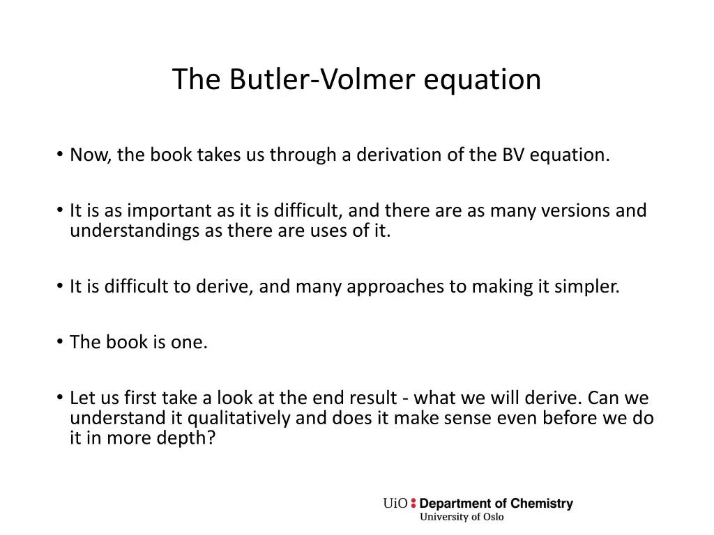 the butler volmer equation