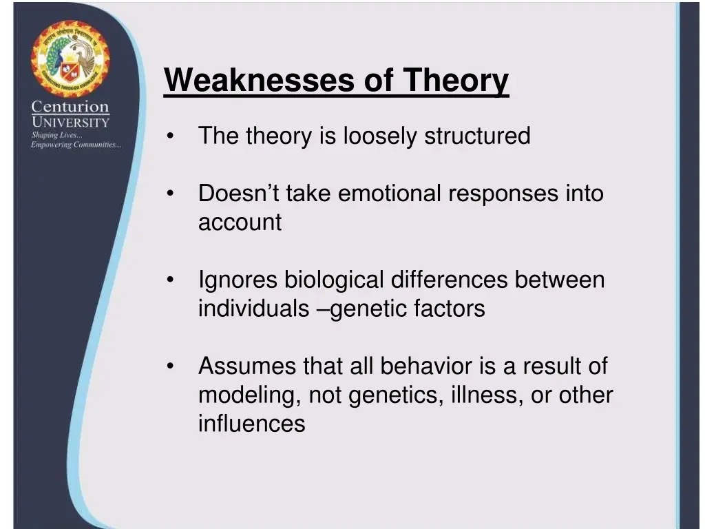 weaknesses of theory