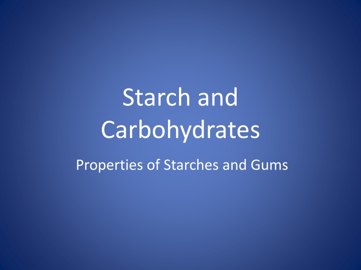 starch and carbohydrates