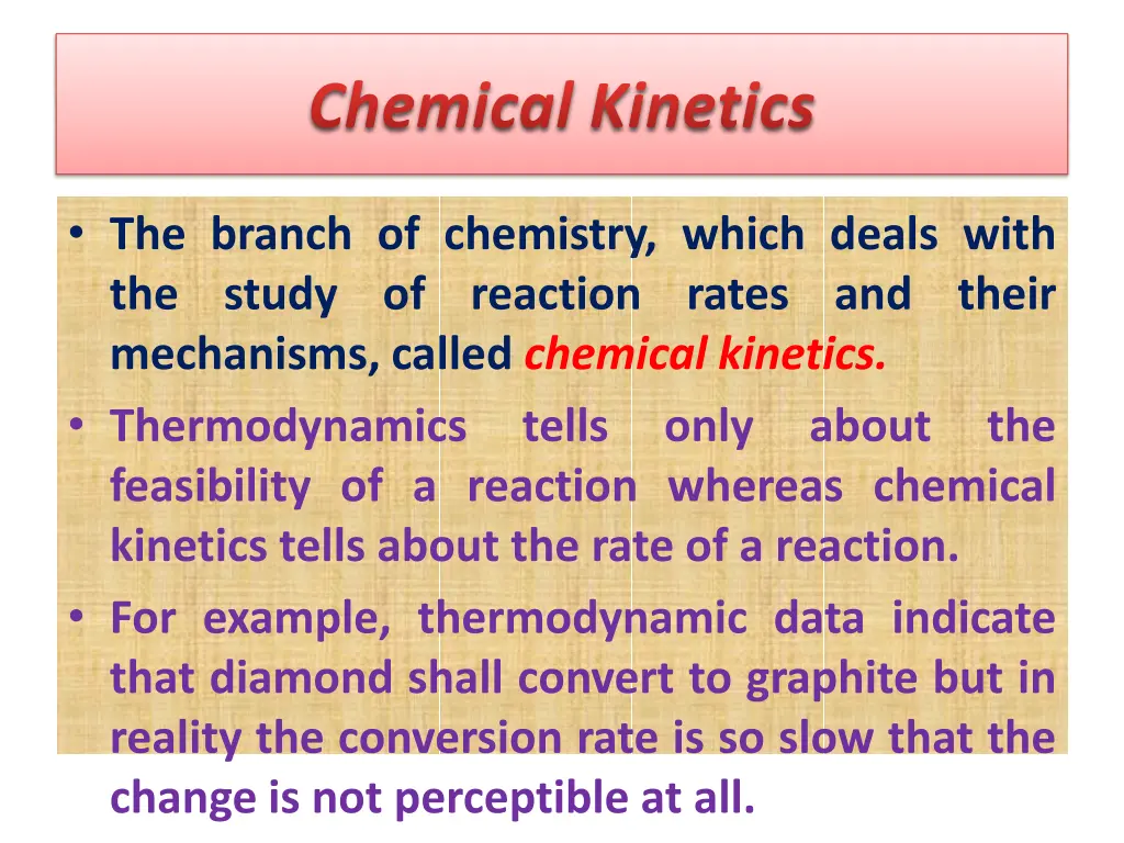 chemical kinetics