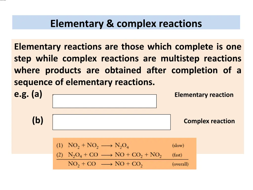 elementary complex reactions