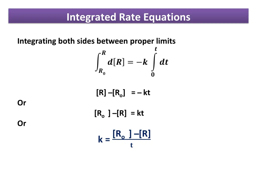 integrated rate equations 1