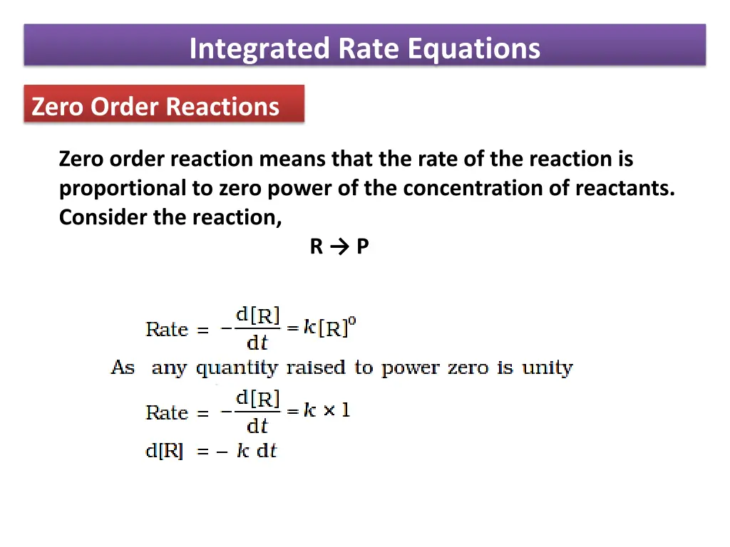 integrated rate equations