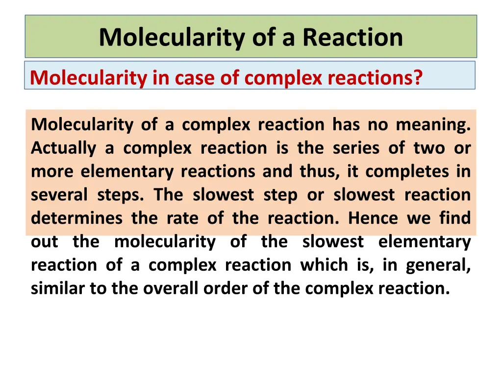 molecularity of a reaction 2