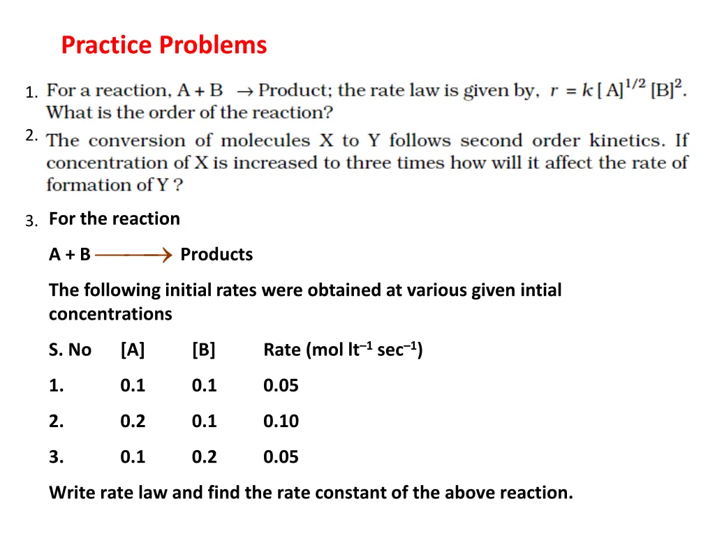 practice problems