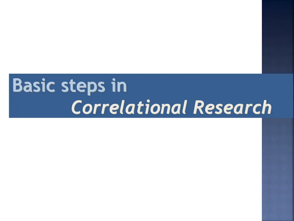 basic steps in correlational research