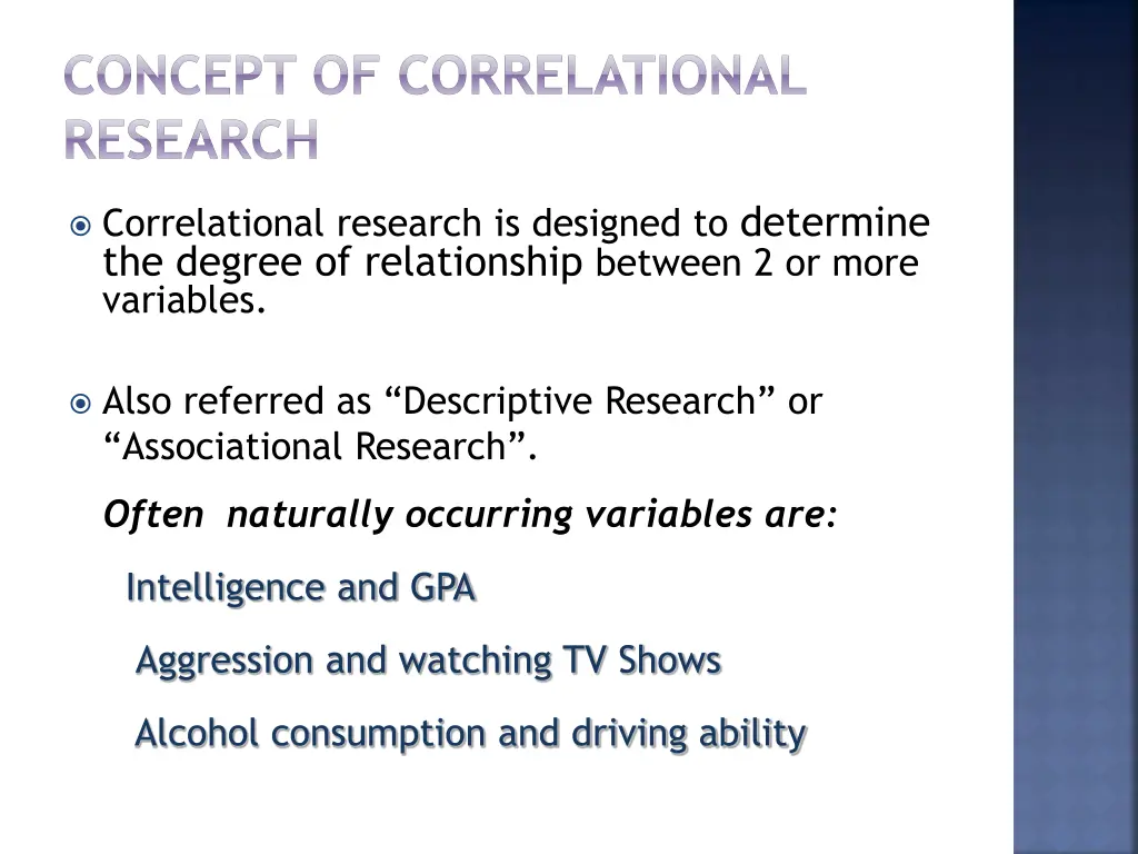 concept of correlational research