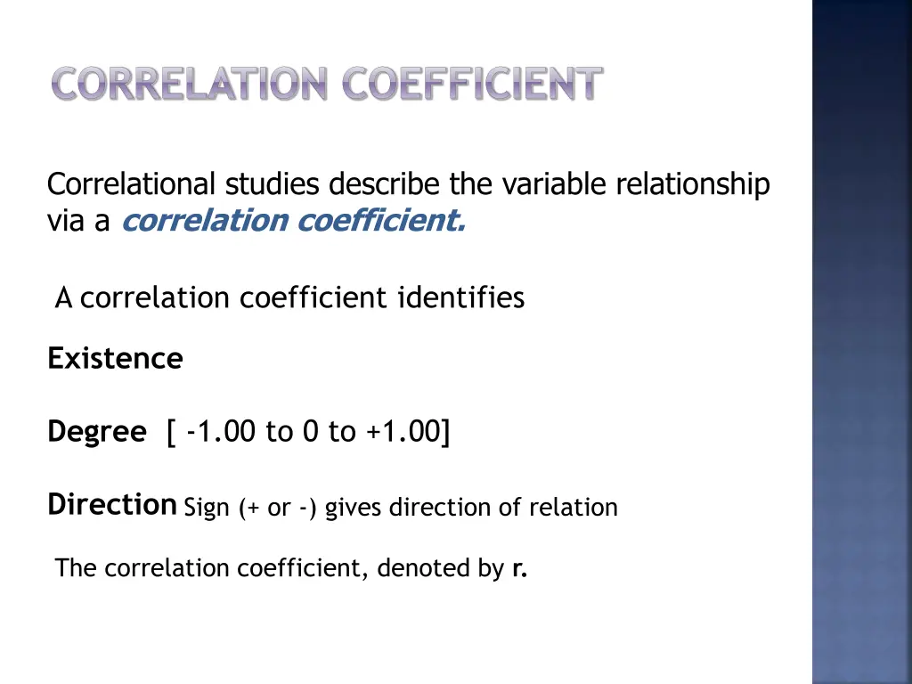 correlation coefficient