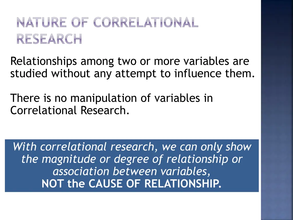 nature of correlational research