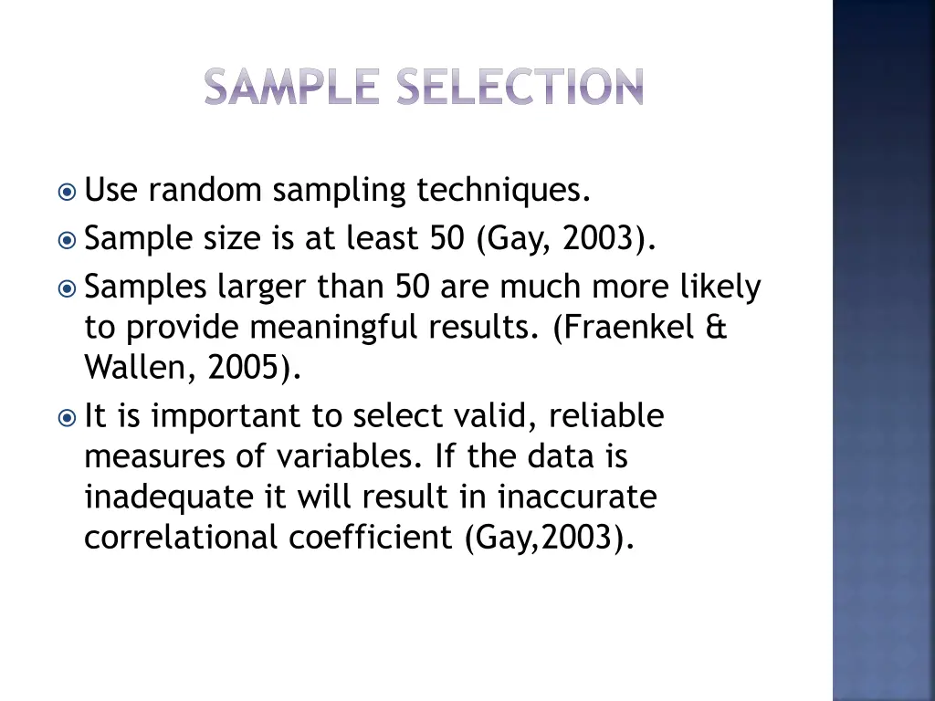 sample selection