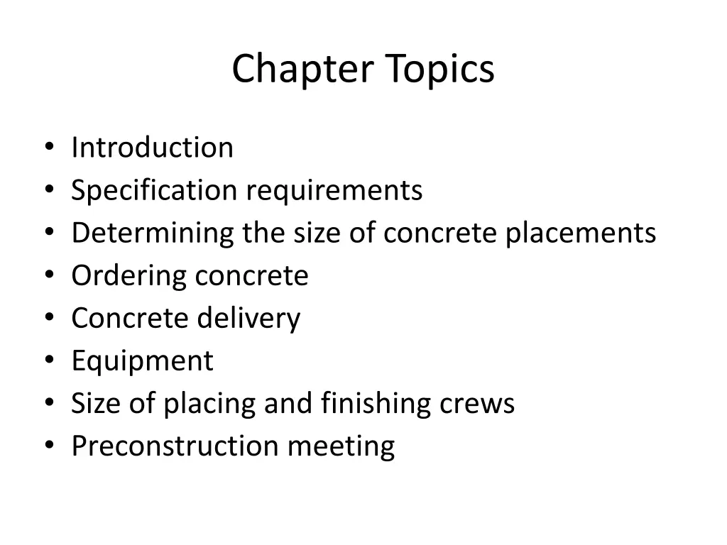 chapter topics