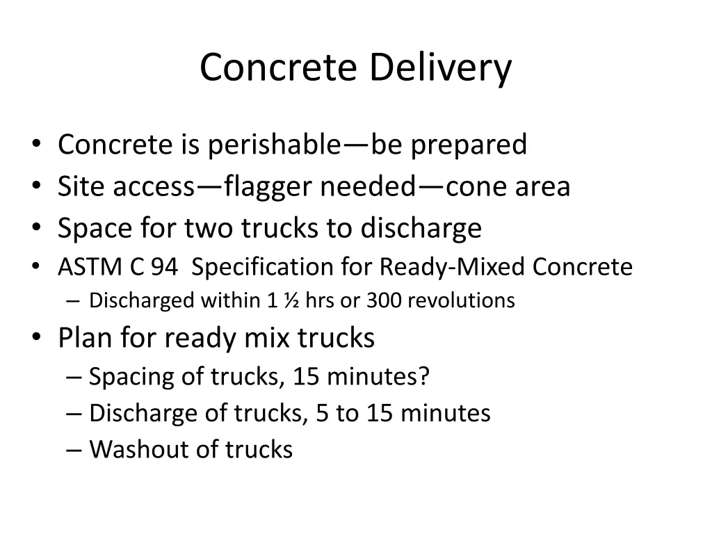 concrete delivery