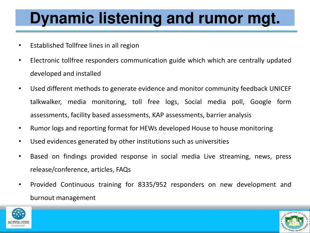 dynamic listening and rumor mgt