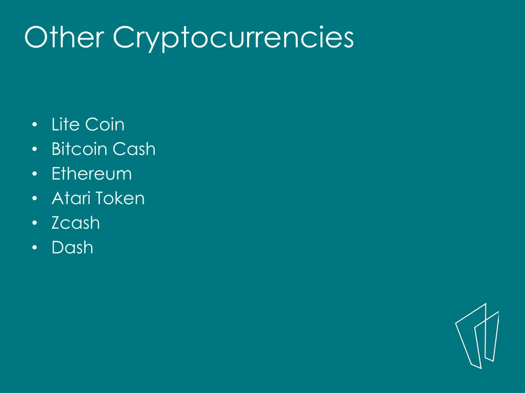 other cryptocurrencies