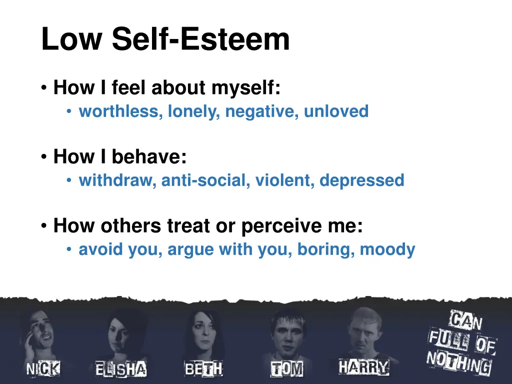 low self esteem