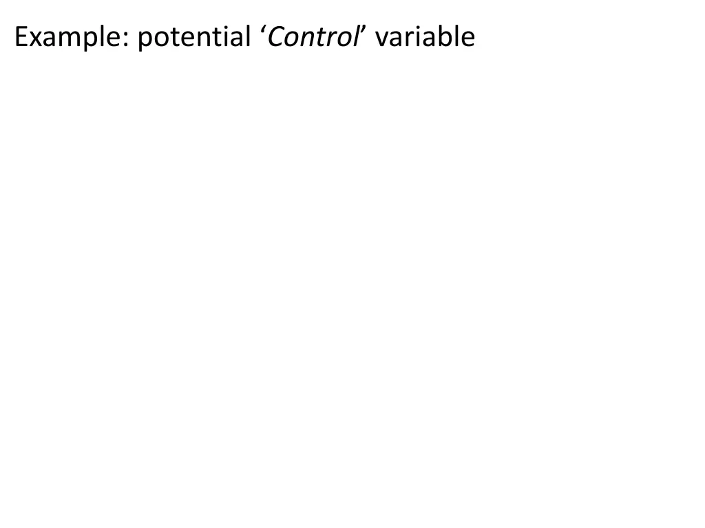 example potential control variable