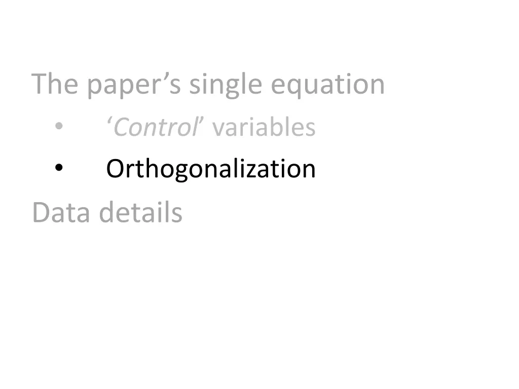 the paper s single equation control variables 2