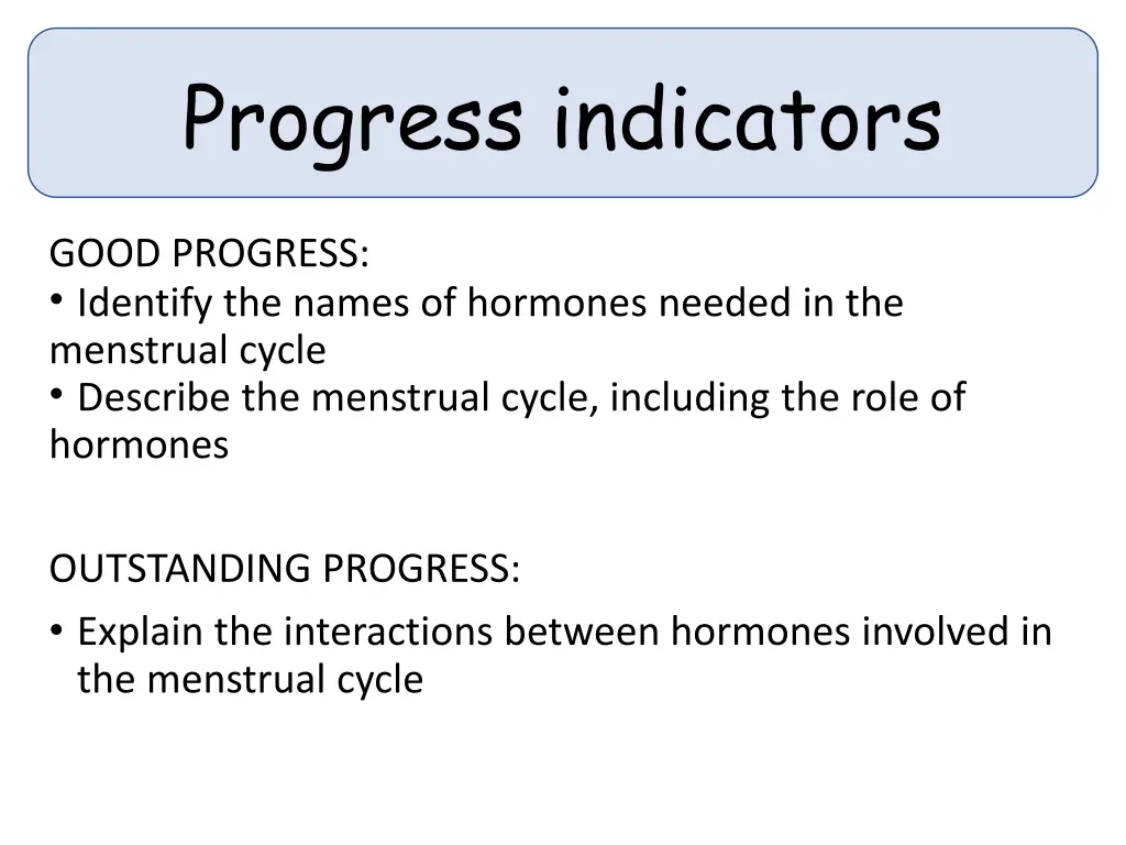 progress indicators