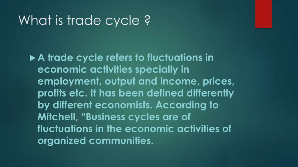 what is trade cycle