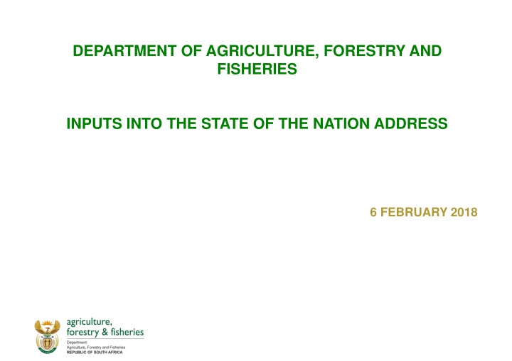 department of agriculture forestry and fisheries