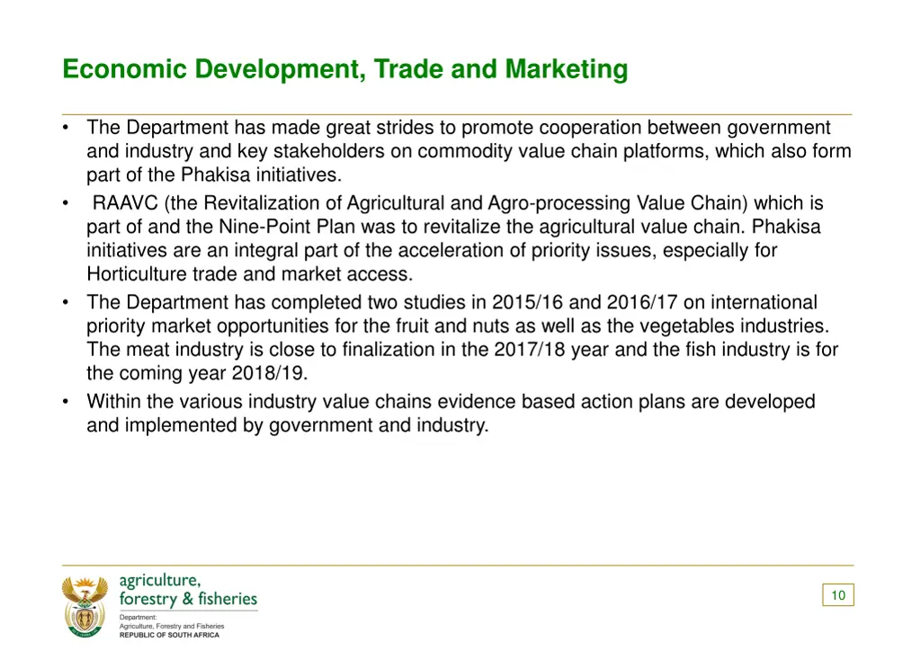 economic development trade and marketing