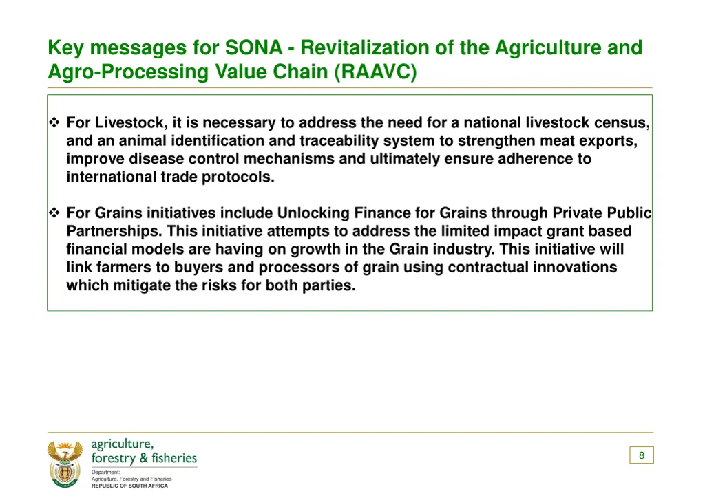 key messages for sona revitalization 2