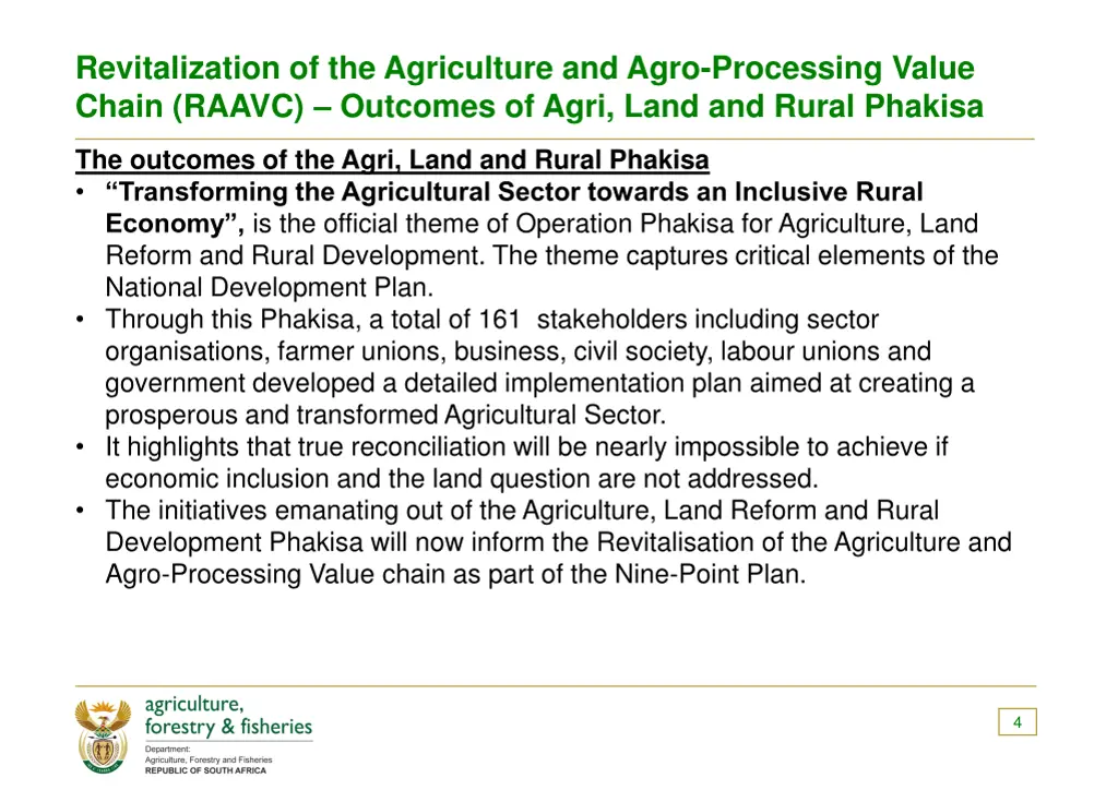 revitalization of the agriculture and agro 1