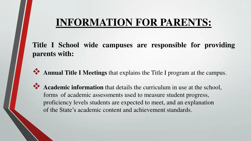 information for parents