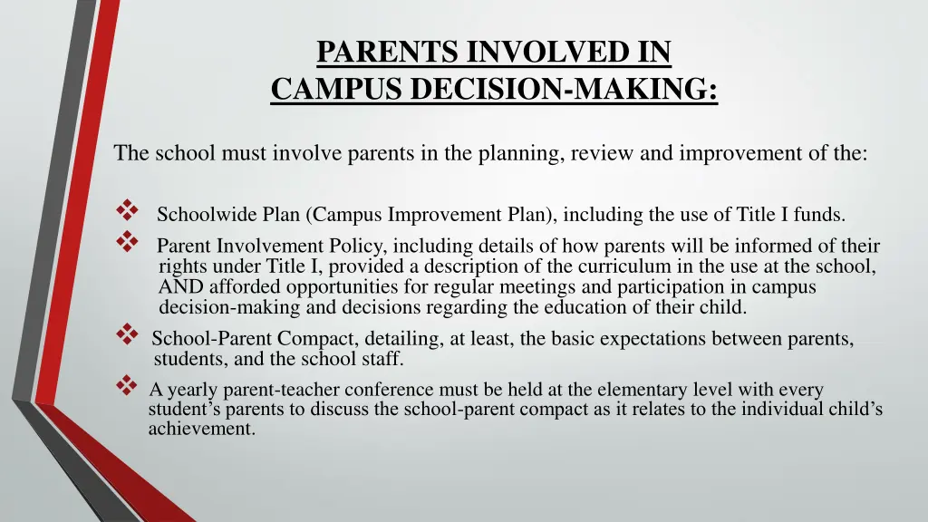 parents involved in campus decision making