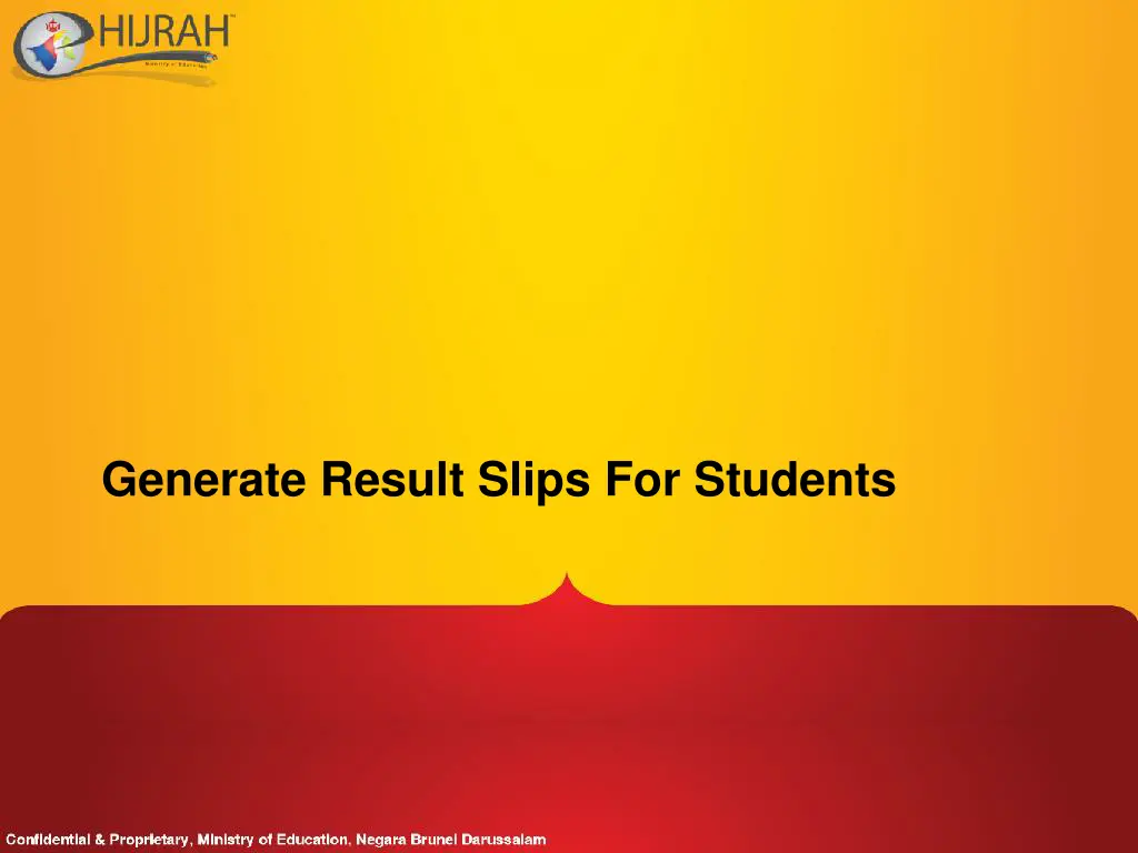 generate result slips for students