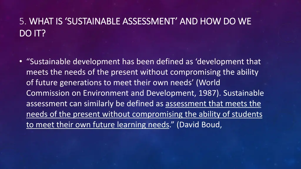 5 what is sustainable assessment