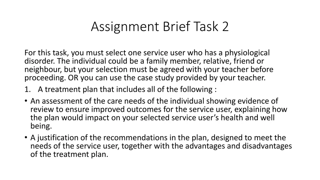 assignment brief task 2