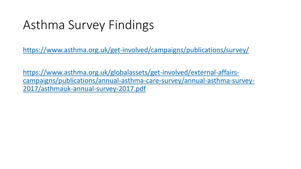 asthma survey findings