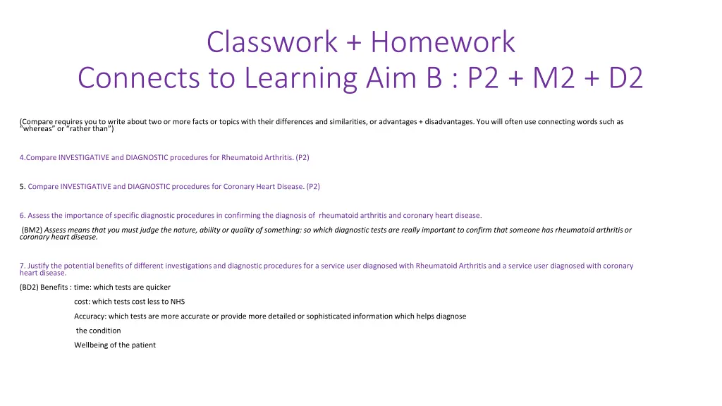 classwork homework connects to learning 1