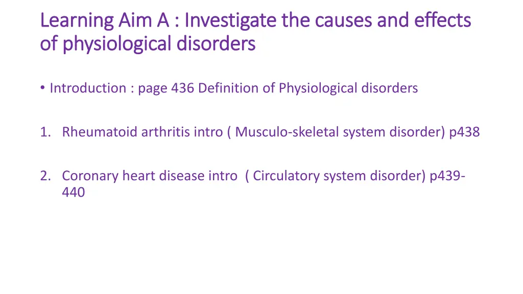 learning aim a investigate the causes and effects