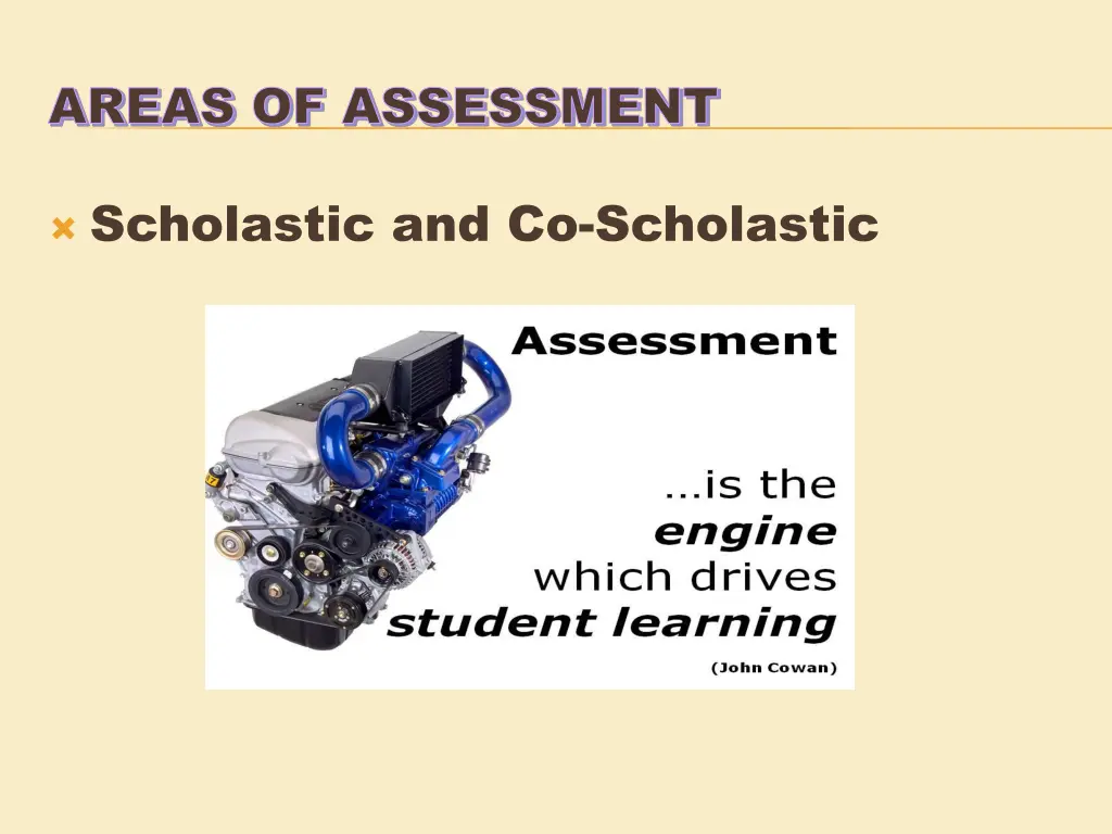 areas of assessment