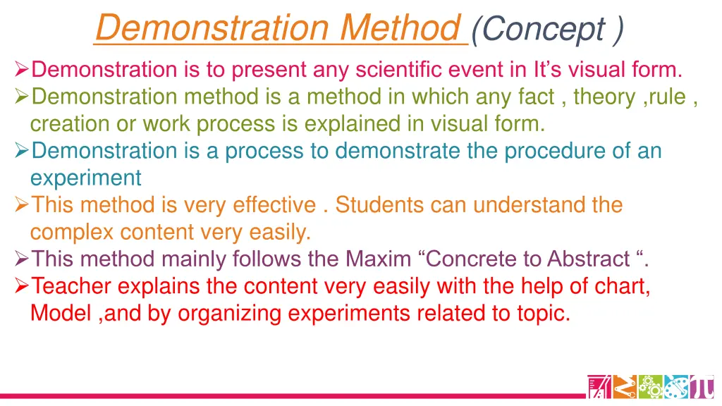 demonstration method concept demonstration