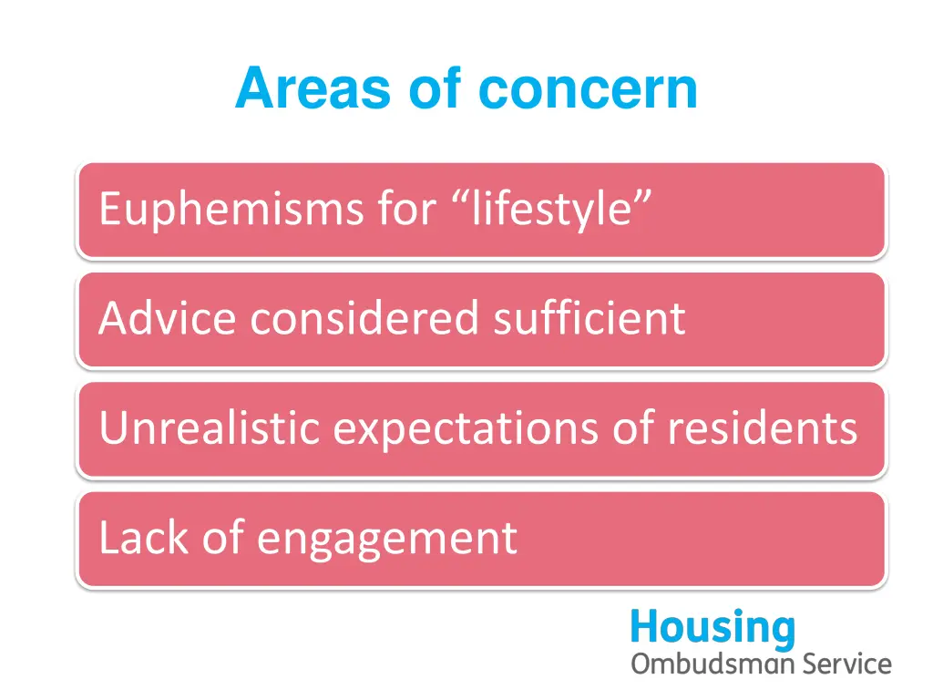 areas of concern