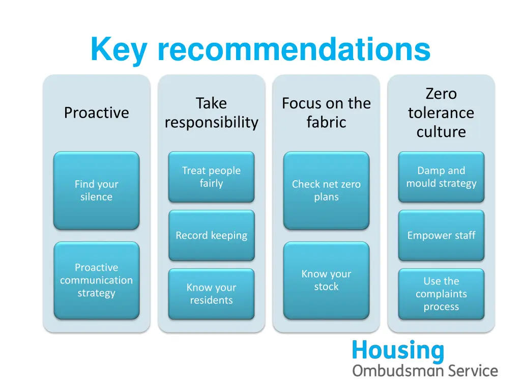 key recommendations