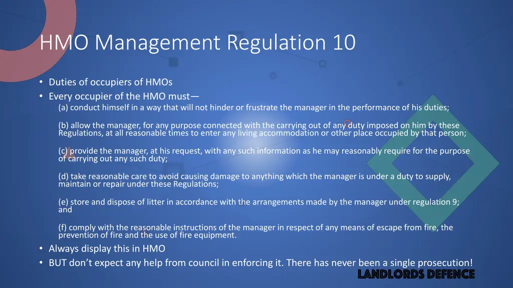 hmo management regulation 10