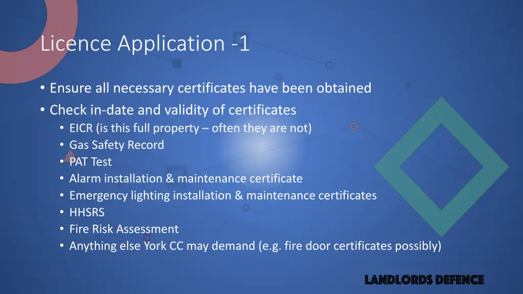 licence application 1