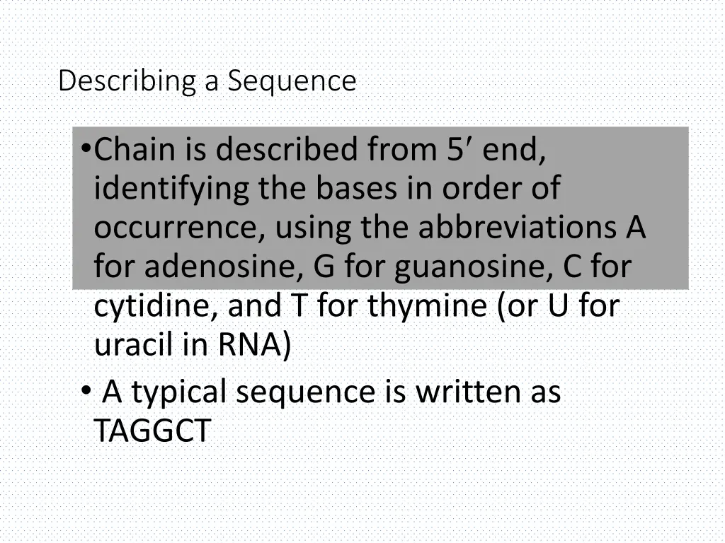 describing a sequence