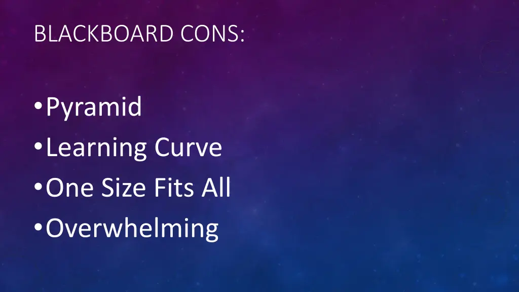 blackboard cons