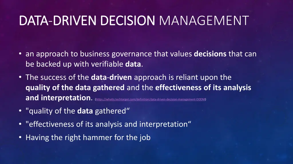 data data driven decision driven decision