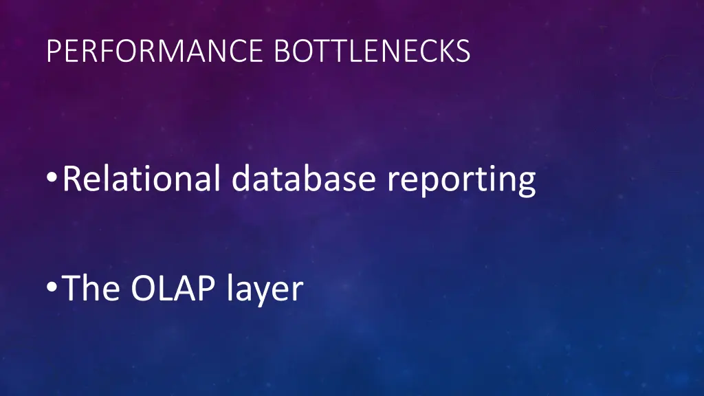 performance bottlenecks